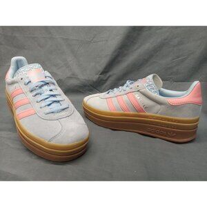 Adidas Gazelle Bold J Sneakers Suede Light Blue Pink Girls Size 6 NEW IN BOX!